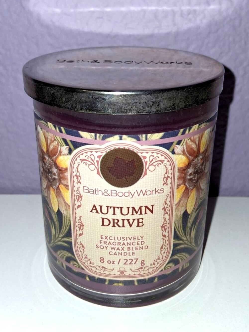 Bath & Body Works Autumn Drive Single Wick Jar Candle with Lid 8 oz
